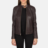 Ripel Maroon Leather Biker Jacket
